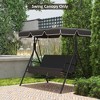 Outsunny 2/3 Seater Swing Canopy Replacement with Tubular Framework, UV50+ Outdoor Swing Seat Top Cover - 2 of 4