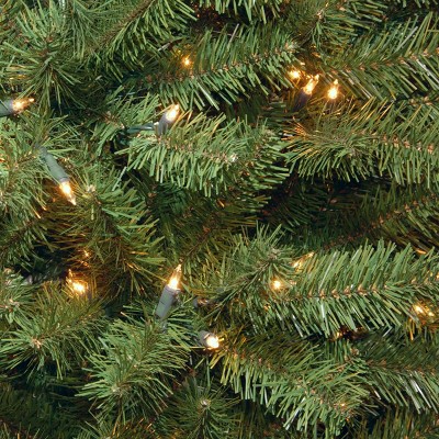 6-Foot Green PVC Slim Spruce Christmas Tree with Clear Lights