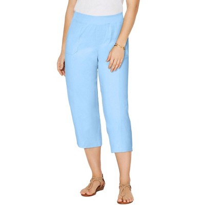 Catherines Women's Plus Size Stretch Knit Waist Cargo Capri
