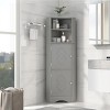 Corner Cabinet For Bathroom With Doors And Adjustable Shelves, Corner Vanity Cabinet Bathroom With Space-Saving Design-Cuddlewood - 3 of 4