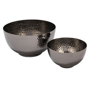 Storied Home Round Hammered Metal Bowls, Set of 2 Sizes - 1 of 4