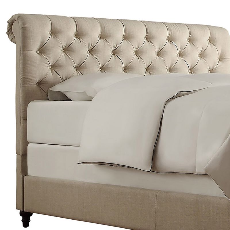 King Dimme Rolled Top Tufted Bed Linen Beige - Inspire Q, 3 of 5