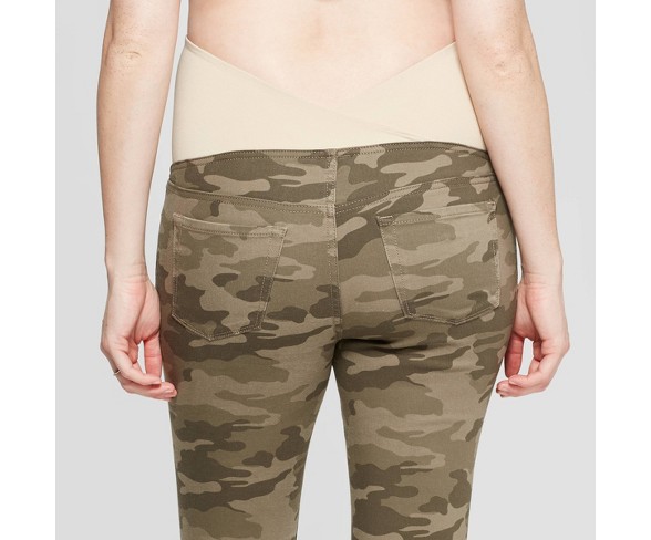 Target Maternity Camo Print Under Belly Skinny Cropped Jeans