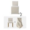 Set of 4 North Linen Dining Chair, Upholstered Beige Parson Chair for Dining Room - The Pop Home - 3 of 4