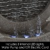 Round Cascade Outdoor Fountain - 18.5-Inch Modern Polyresin Waterfall with Stone Wall Design and LED Lights for Outdoor Decor by Nature Spring (Gray) - 2 of 4