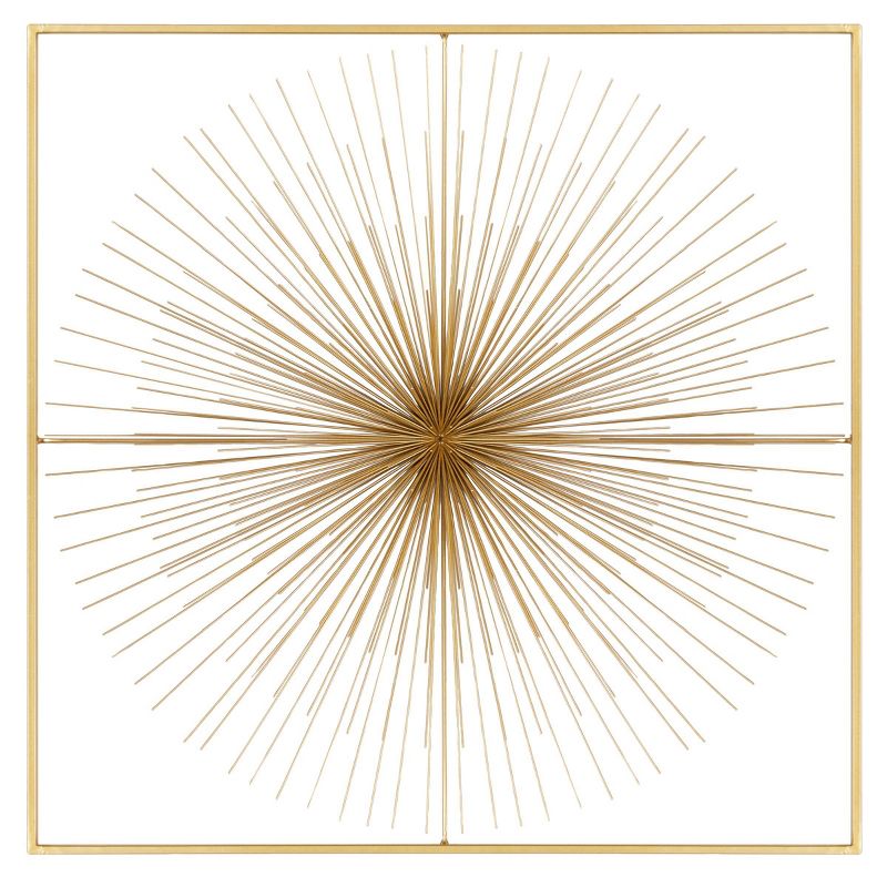Metal Starburst Handmade Large 3D Wall Decor with Gold Frame Gold - CosmoLiving by Cosmopolitan, 1 of 25
