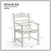 Maggift Outdoor Dining Chairs Set of Two, Modern Design for Patio and Garden, White, 19.49"*24.02"*34.25" - 3 of 4