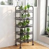 5-Tier Storage Cart,Multipurpose Vegetable Shelf with Handle,Slim Metal Storage Cart with Wheels,Narrow Mesh Basket for Kitchen,Bathroom,Living Room - 2 of 4