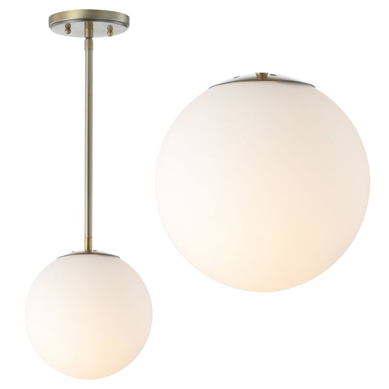 7.75" Metal/Glass Bleecker Globe Pendant (Includes LED Light Bulb) - JONATHAN Y, 1 of 10