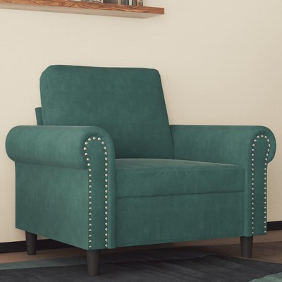 vidaXL Sofa Chair Dark Green 23.6 in. Velvet