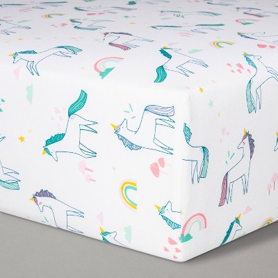 unicorn fitted crib sheet