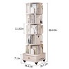 360° Rotating Vertical Bookcase with Open Shelves, Corner Bookshelf for Small Spaces, Free Assembly for Home or Office Use-3irtyhousy - 4 of 4