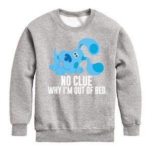 Boys' - Blue's Clues & You! - No Clue Why I'm Out Of Bed Graphic Long Sleeve Fleece Sweatshirt - 1 of 4