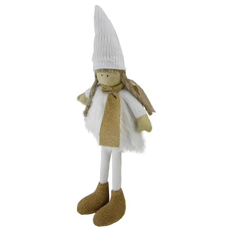 Northlight 13" Gold and White Standing Girl with Hat Tabletop Decoration, 2 of 4
