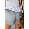 FIONECA Women Comfy Drawstring Casual Elastic Waist Pure Color Shorts Summer Beach Lightweight Short Pants with Pockets - 3 of 3