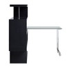 Vynxaria Clear Glass Chrome Desk Shelf Storage High-Gloss Writing Table for Home Office Bedroom Contemporary Workspaces - 2 of 4