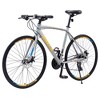 VASIP 24-Speed Hybrid Bike for Men & Women - 700C City Commuter Bicycle with Disc Brakes - Comfortable Urban Riding,Blue - 2 of 4
