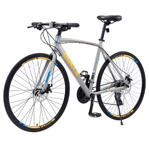 KTMBDW Hybrid Bikes, 21 inch Road Bike 24 Speed with Lightweight Aluminum Frame, 700C Wheels, Hybrid Bicycle for Men Adults, City Commuters - 1 of 4