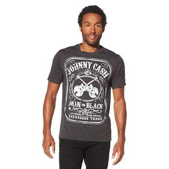 Men's Johnny Cash Man In Black Short Sleeve Graphic T-Shirt - Charcoal Heather
