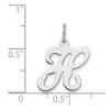 Black Bow Jewelry Sterling Silver, Sophia Collection, Small Script Initial H Pendant - 4 of 4
