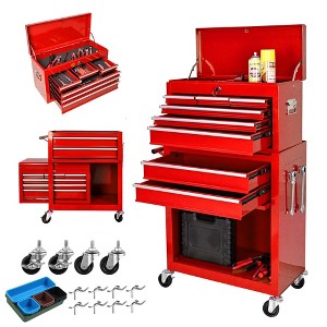 GustoWave 8-Drawer High Capacity Rolling Tool Chest, Removable Cabinet Storage Tool Box with Wheels, Detachable Toolbox with Lock - 1 of 4