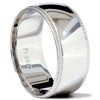 Pompeii3 9mm Milgrain Mens Wedding Band 14K White Gold - 2 of 4