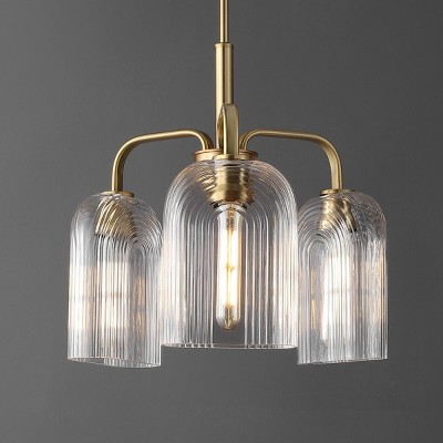 Romeyn 21" Gold Glass 3-Light LED Pendant