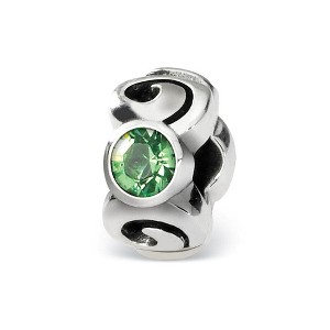 Black Bow Jewelry Sterling Silver August Crystal Birthstone, 3-Stone Bead Charm - 1 of 3