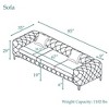85 in. Contemporary Couch Square Arm 3-Seater Removable Cushions Sofa -Morden Fort - 3 of 4
