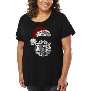 LA Pop Art Santa Pics - Women's Word Art T-Shirt - 1 of 4
