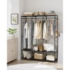 SONGMICS Clothes Rack, Iron and Wood Wardrobe Closet Organizer, Heavy Duty Garment Rack with Hanging Rods - 2 of 4
