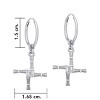 Slickblue Women’s Sterling Silver Irish Hoop Earrings with St Brigid’s Cross Charm, 0.59” Hoop - 3 of 4