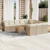 vidaXL Patio Sofa Set with Cushions Outdoor Furniture 12 Piece Poly Rattan - Beige and Cream - 2 of 4