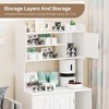 Hidden Cat Litter Box Furniture - Wooden Enclosure with Storage Shelves - 2 of 4