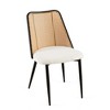 Gulches Off White Rattan Dining Chairs Set of 4,Boucle Chairs with Natural Cane Back, Upholstered Dining Room Kitchen Chair - 2 of 4