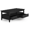 PAGED Vintage Style 2-Tier Wooden Coffee Table with Storage Shelf & Drawers,Mid-Century Cocktail Table Center Table for Living Room - 2 of 4