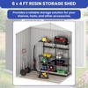 6x4 FT Shed Outdoor Storage Shed with Lockable Doors & Sloped Roof Metal Garden Tool Shed for Backyard, Patio, Poolside , Dark Gray - 4 of 4