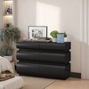 Lyngins Minimalist Modern Black Storage Cabinet, Pull-Less Design, Anti-Tip Device, Modern 6 Chest of Drawers with Storage, 6-Drawer Dresser - 3 of 4