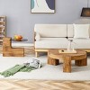 Modern 2-Piece Detachable Coffee Table Set with MDF Wood & Glass Top,Nesting Round Center Tables for Living Room-Baofuwish - 3 of 4
