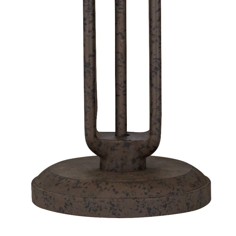 Franklin Iron Works Rustic Industrial Table Lamp 26 1/2" High with USB Dimmer Rust Bronze Haft Dome Glass Shade for Bedroom Living Room House Desk, 4 of 9