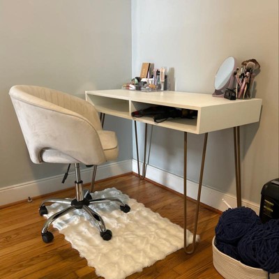 Hairpin Writing Desk With Storage Threshold Target