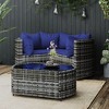 vidaXL Patio Furniture Set 4 Piece Modern Lounge Set with Cushions Poly Rattan - 2 of 4