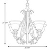 Progress Lighting Torino 5-Light Chandelier, Brushed Nickel, Etched White Glass Shades - 2 of 2