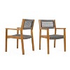 Maggift Patio Accent Chairs Set of 2, Outdoor Chair, Park Love Seat with Breathable Sling Fabric for Lawn, Garden and Porch, Gray,23.25"*24"*35" - 2 of 4