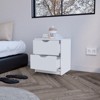 TIRAMISUBEST White Nightstand with Two Drawers, Compact Bedside Storage - 2 of 4