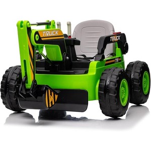 12V Kids Ride-On Excavator Digger Car with Remote Control, 4x75W Drive Motors, 10Ah Battery, Working Digging Arm, LED Lights, Music & USB - 1 of 4