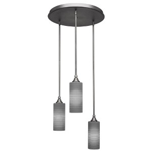 Toltec Lighting Empire 3 - Light Pendant in  Brushed Nickel with 4" Gray Matrix Shade - 1 of 1