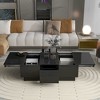 Lirago Black High-Gloss Extendable Coffee Table w/2 Hidden Storage & 2 Drawers, Sliding Top 39.3x21.6", Multi-Function for Living Room & Bedroom - 4 of 4