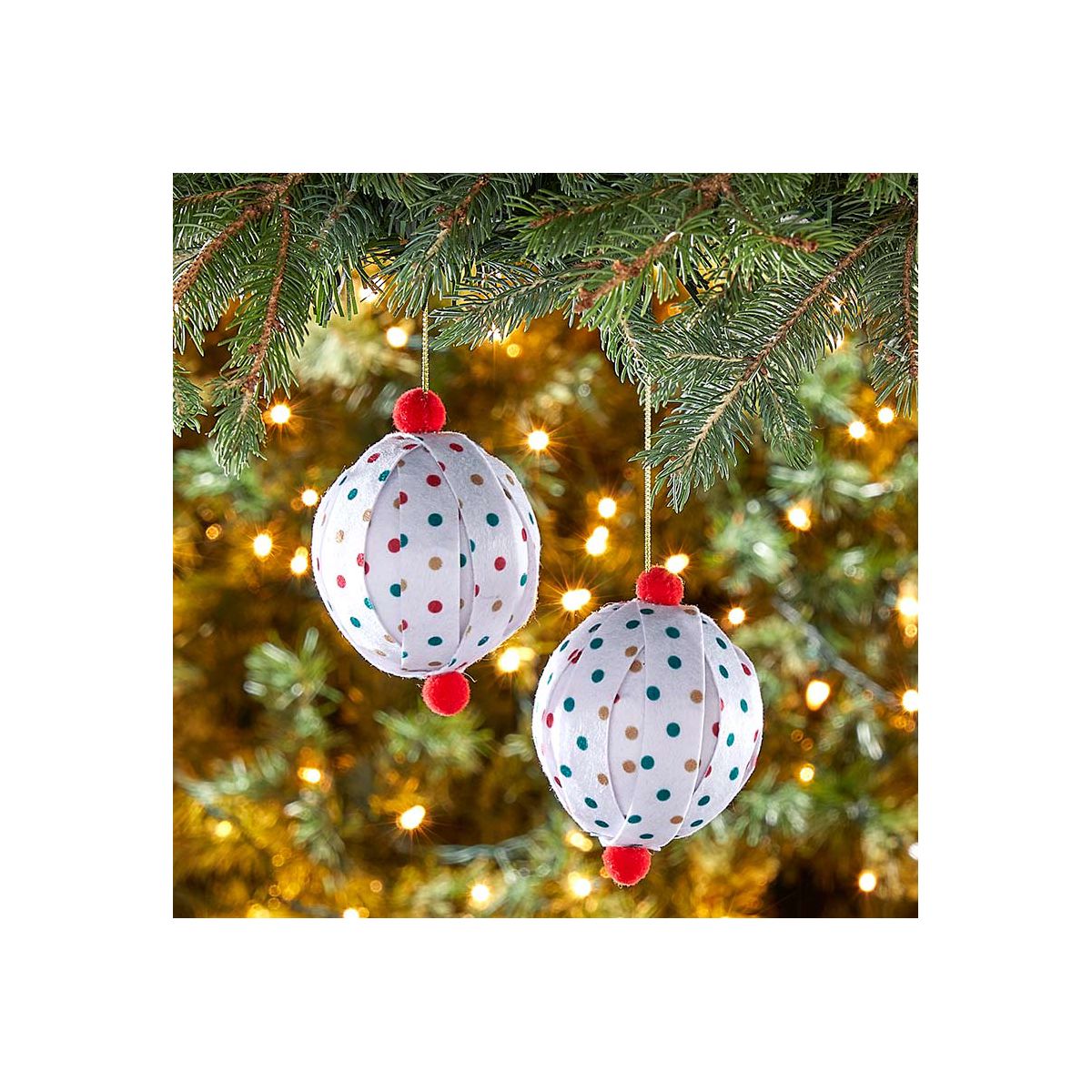 The Lakeside Collection Patterned Paper Ball Ornaments Set of 2 - - thumbnail 2