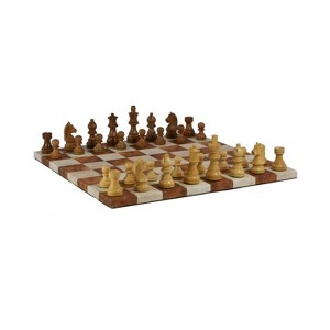 3" Sheesham/Boxwood German Knight on Caramel & Cream Leatherette Board Board Game - 1 of 3